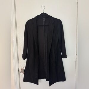 Windsor Black Open-Front Women's Blazer Coat